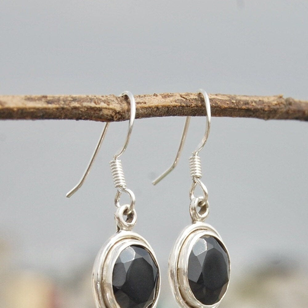 Black Onyx Dangle Earrings