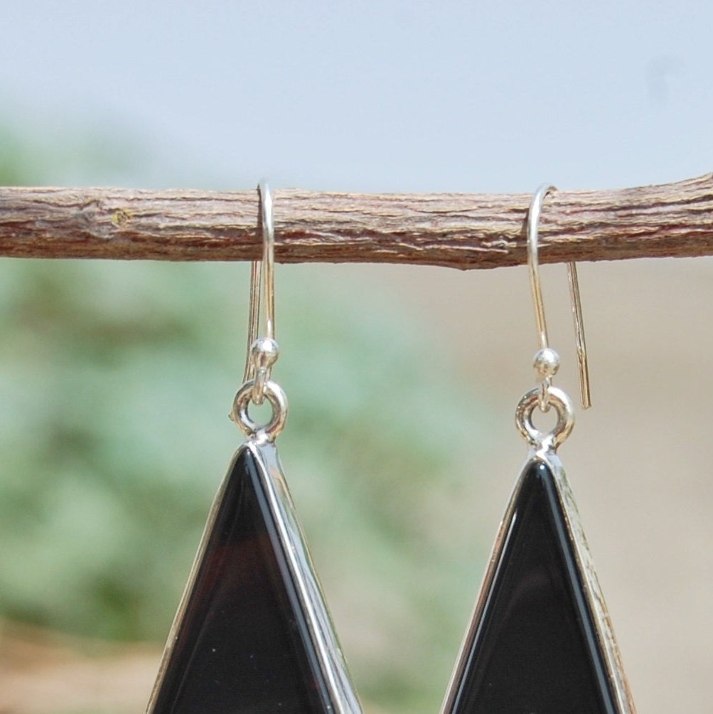 Black Onyx Dangle Earrings
