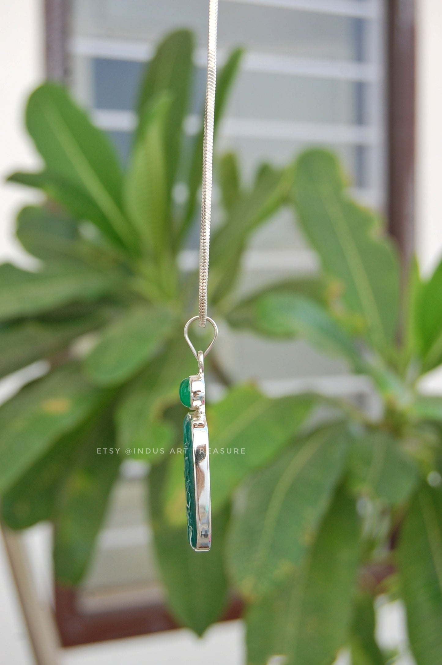 Healing Jade & Onyx Craved Pendant
