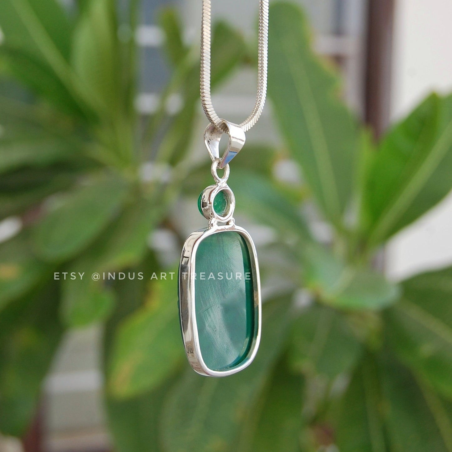 Healing Jade & Onyx Craved Pendant