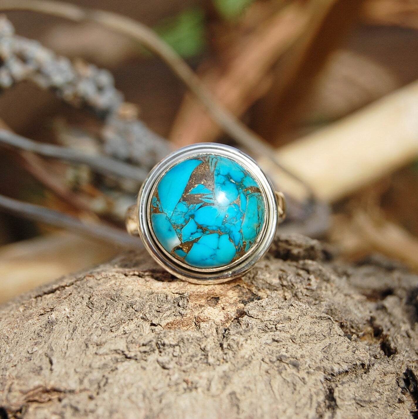 Blue Copper Turquoise Ring