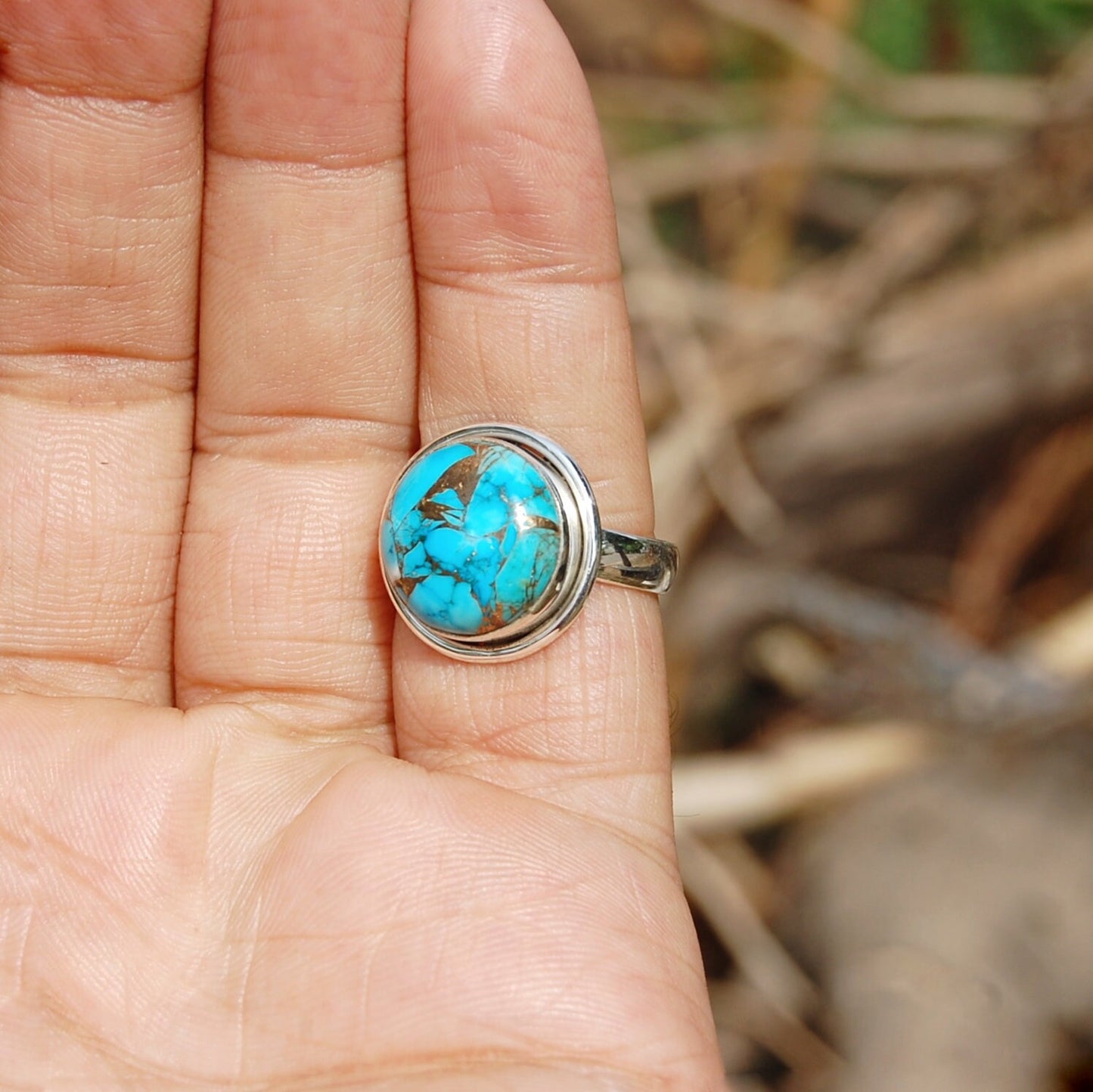 Blue Copper Turquoise Ring