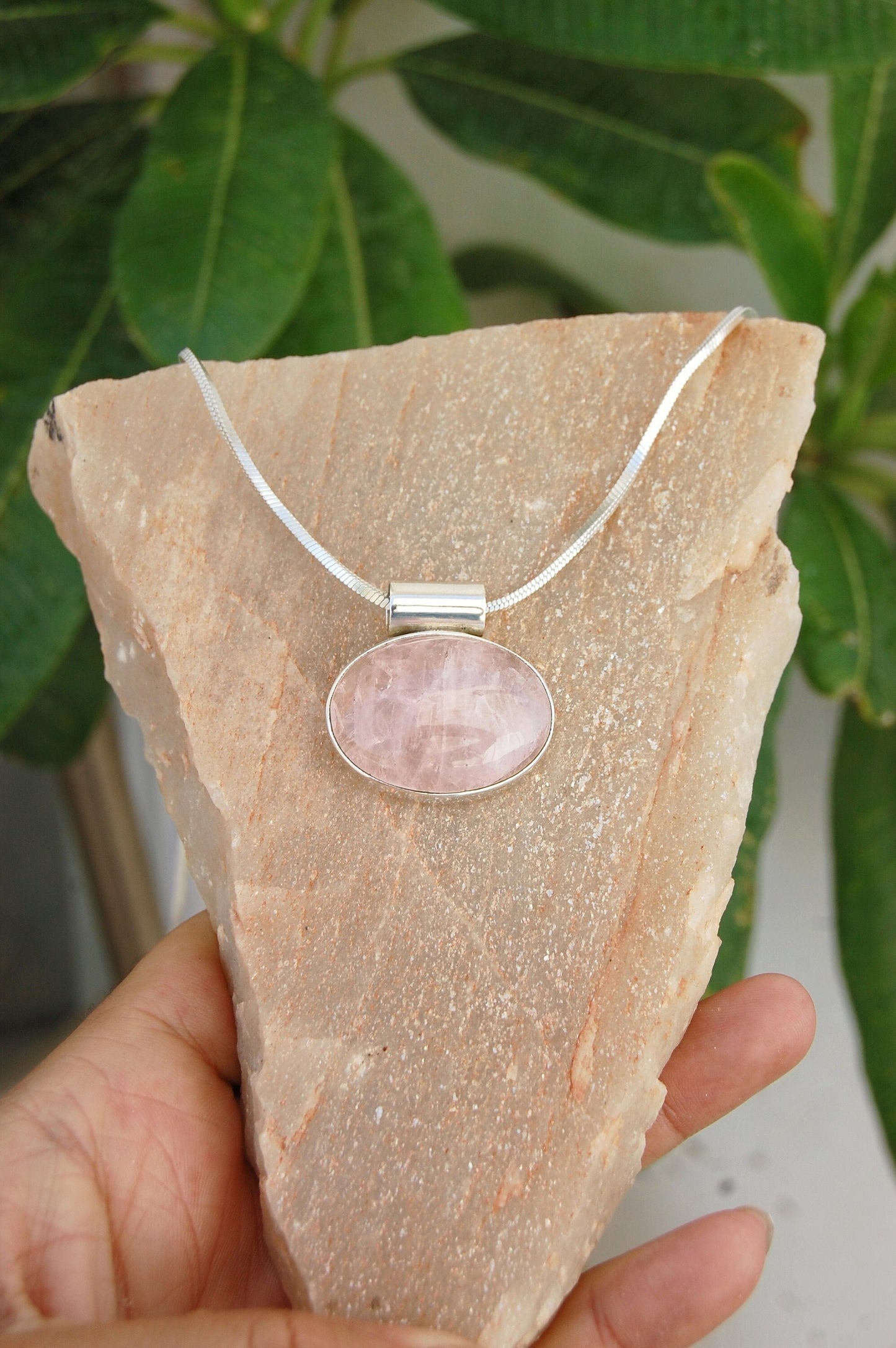 Rose Quartz Statement Pendant