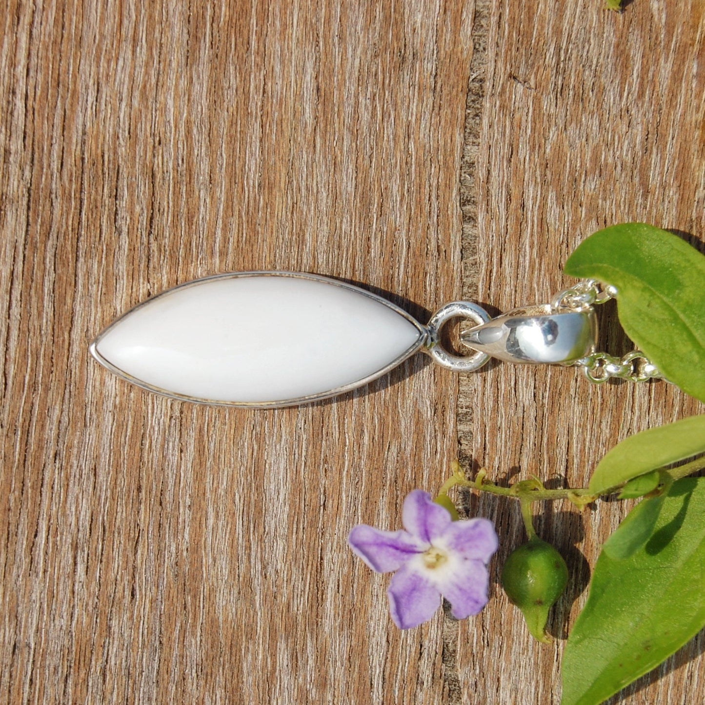 White Quartz Marquise Pendant