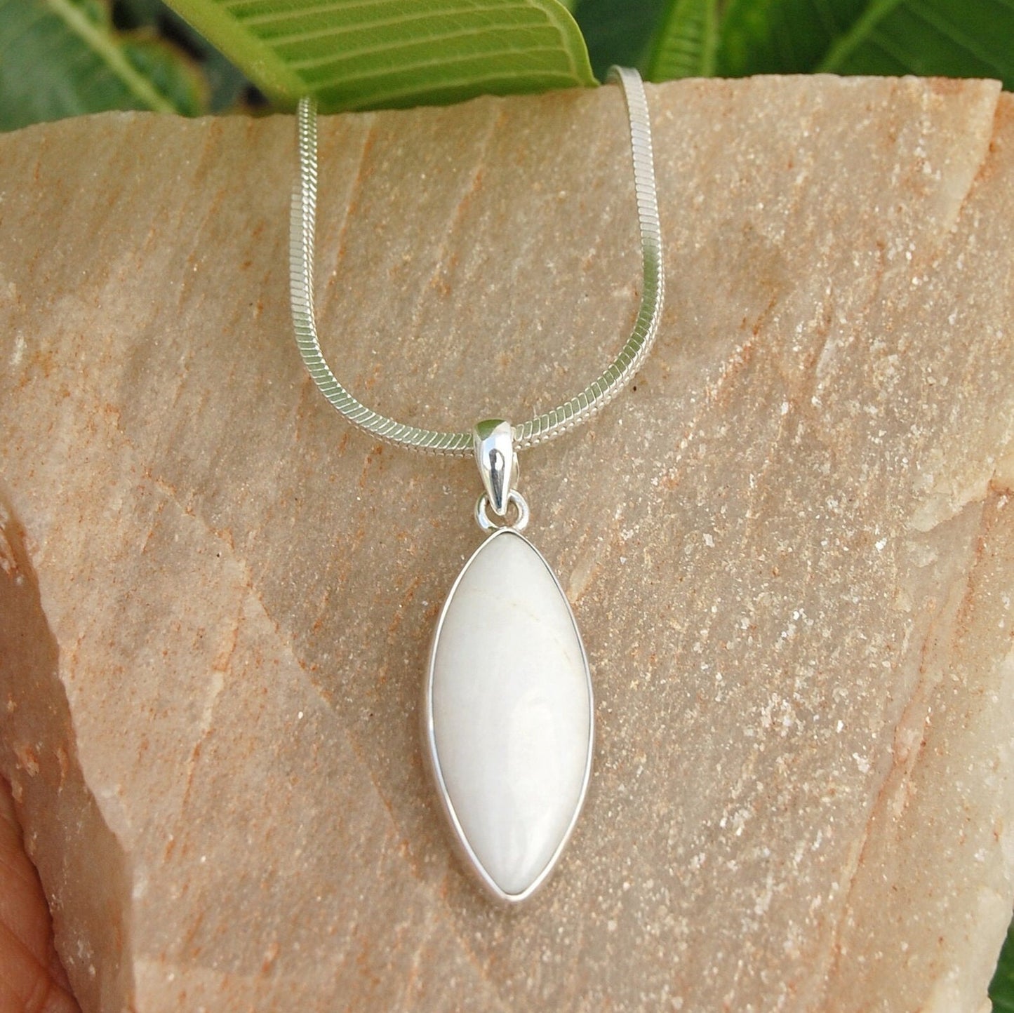 White Quartz Marquise Pendant