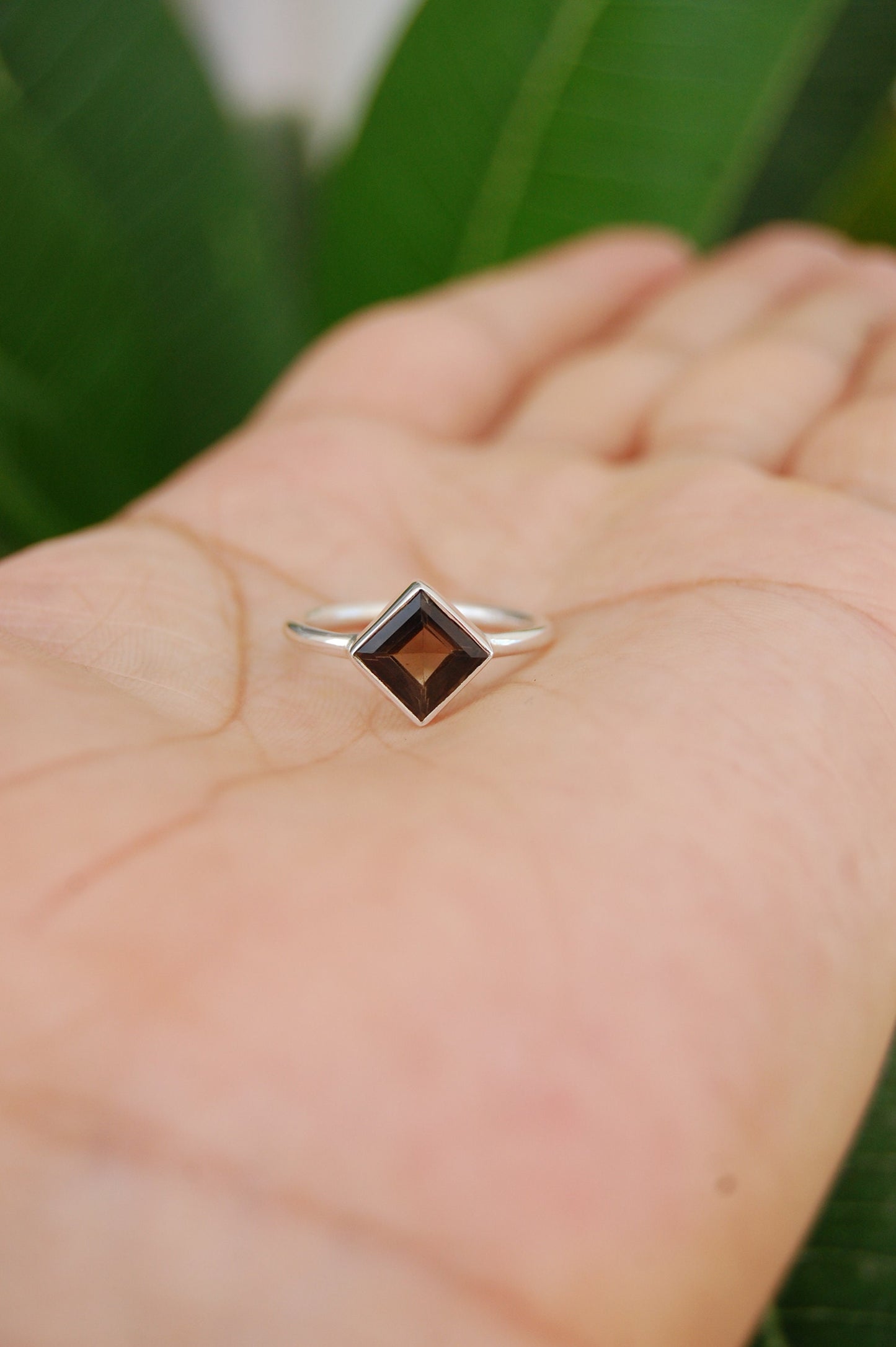 Smoky Quartz Dainty Ring