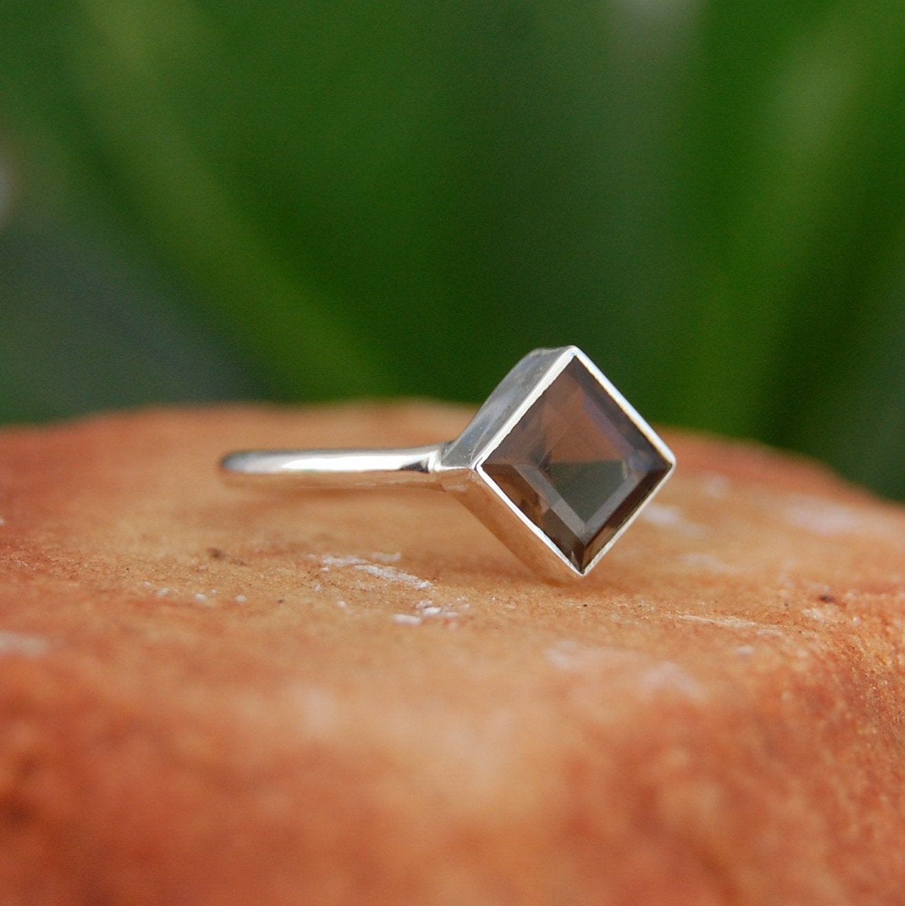 Smoky Quartz Dainty Ring