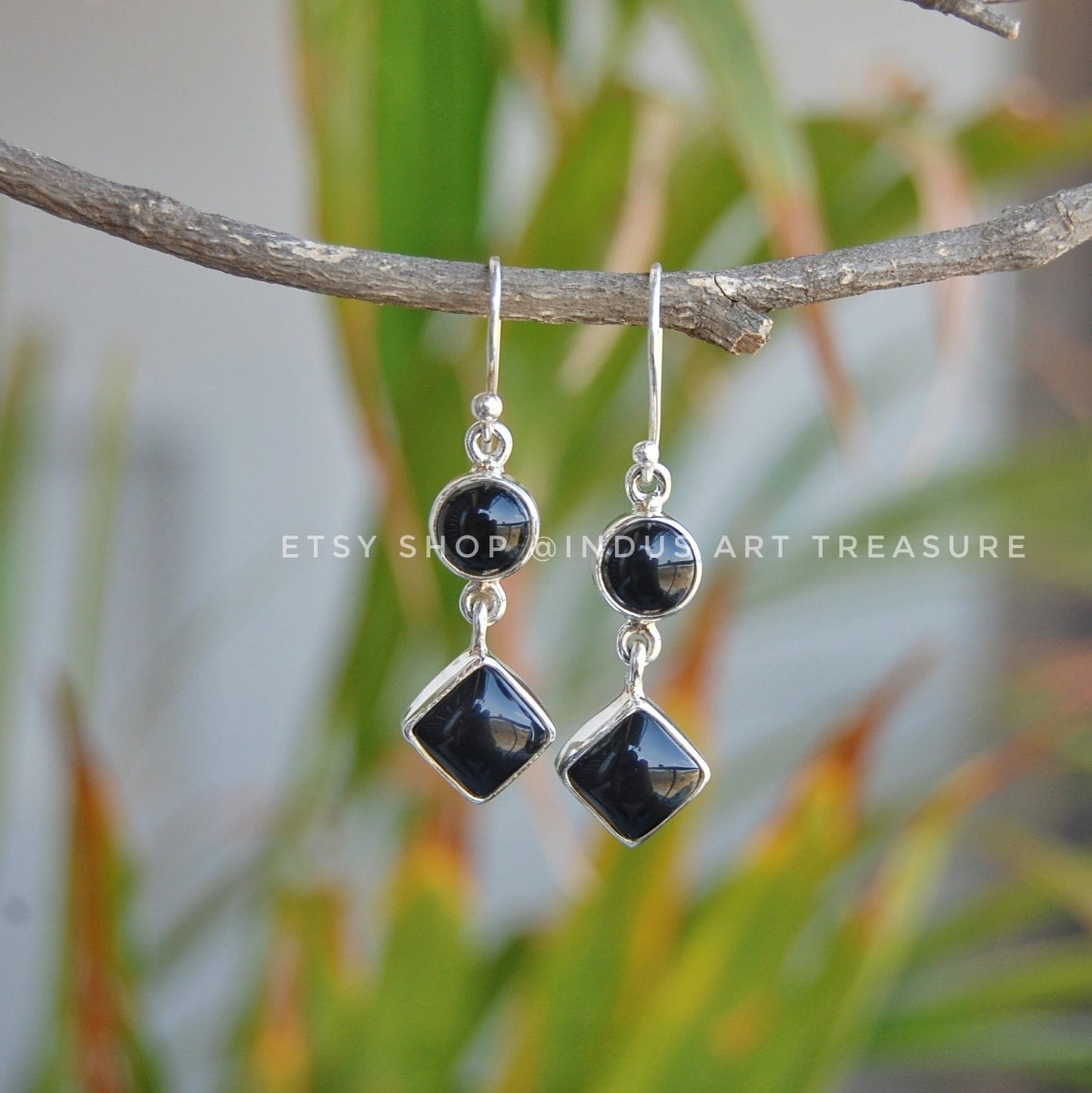 Black Onyx Dangle Earrings