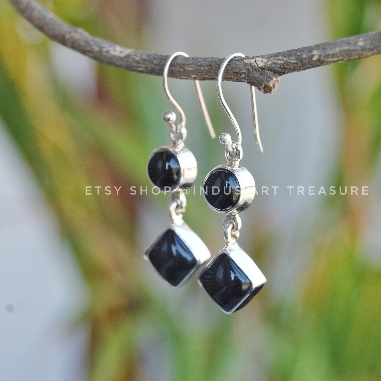 Black Onyx Dangle Earrings