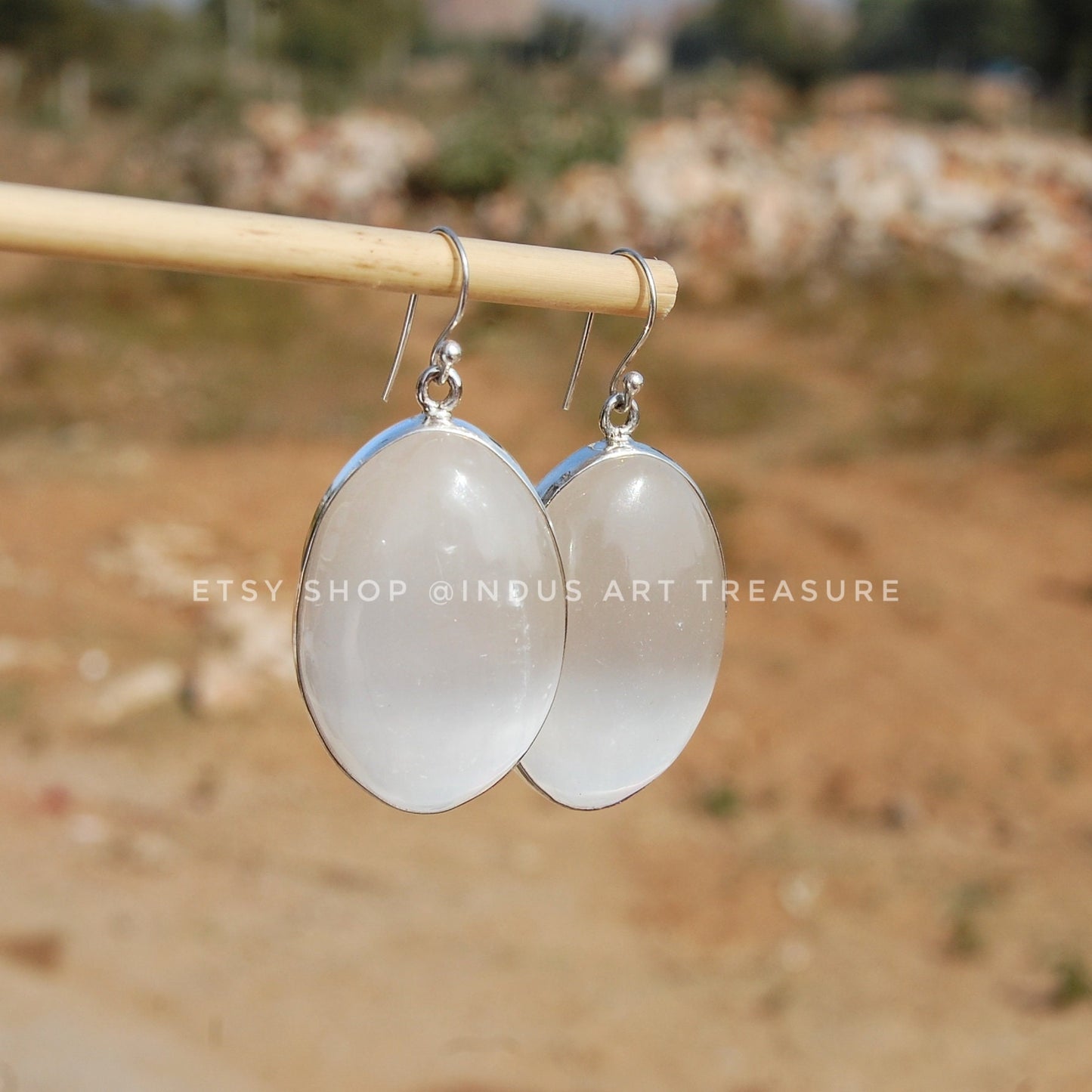 Selenite Teardrop Earrings