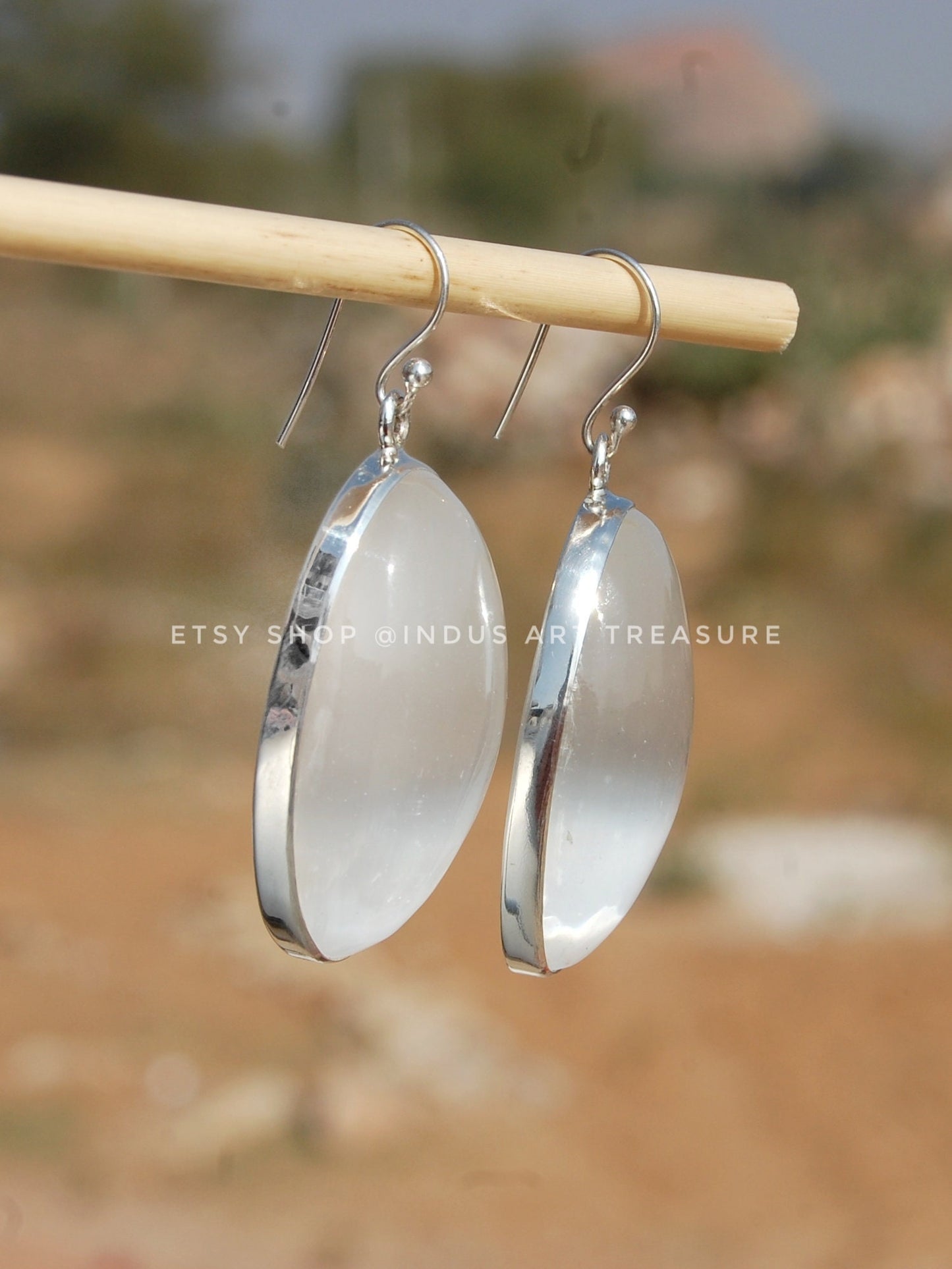 Selenite Teardrop Earrings