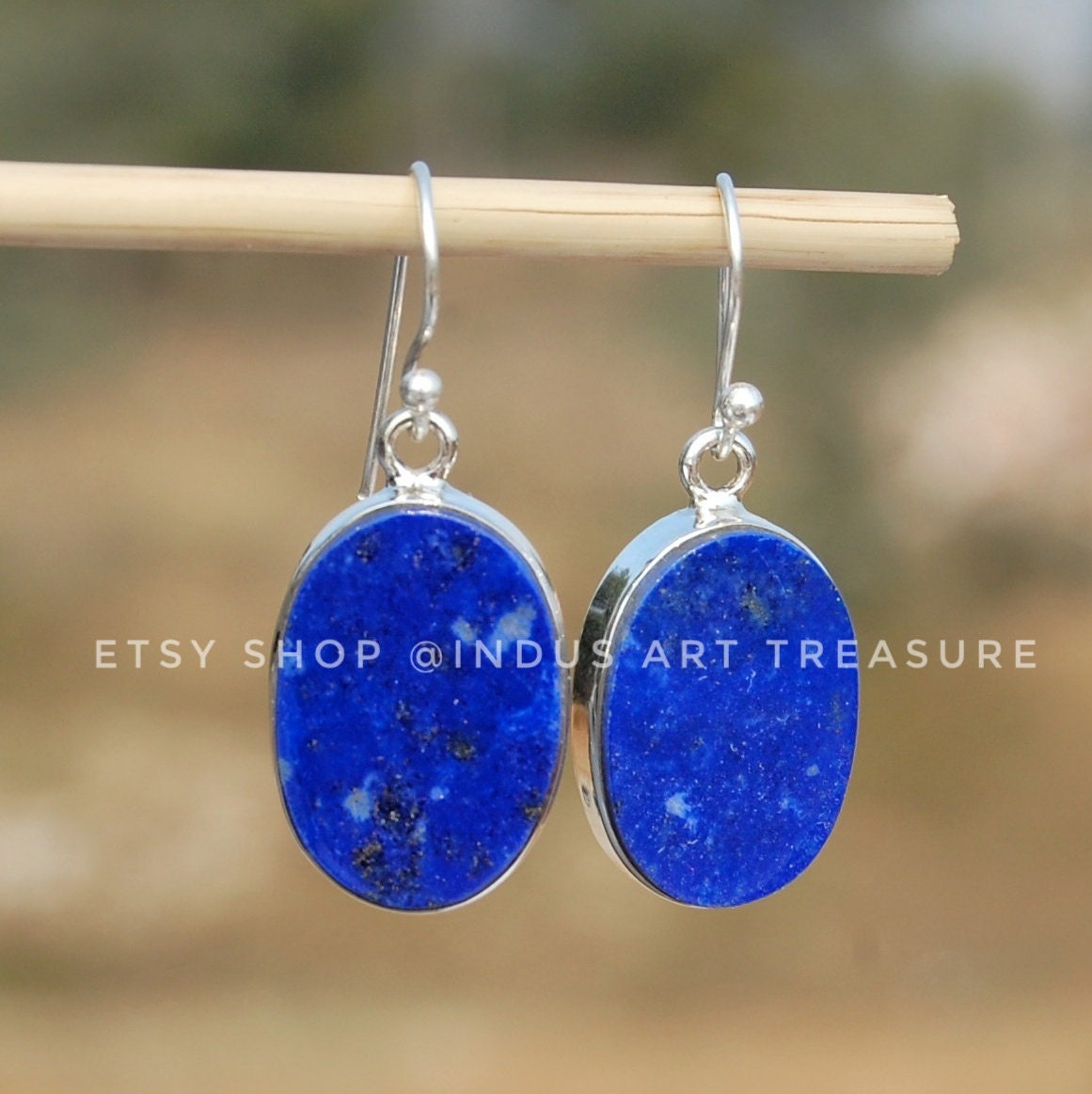 Lapis Lazuli Silver Dangle Earrings