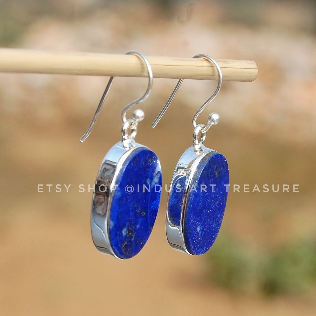 Lapis Lazuli Silver Dangle Earrings