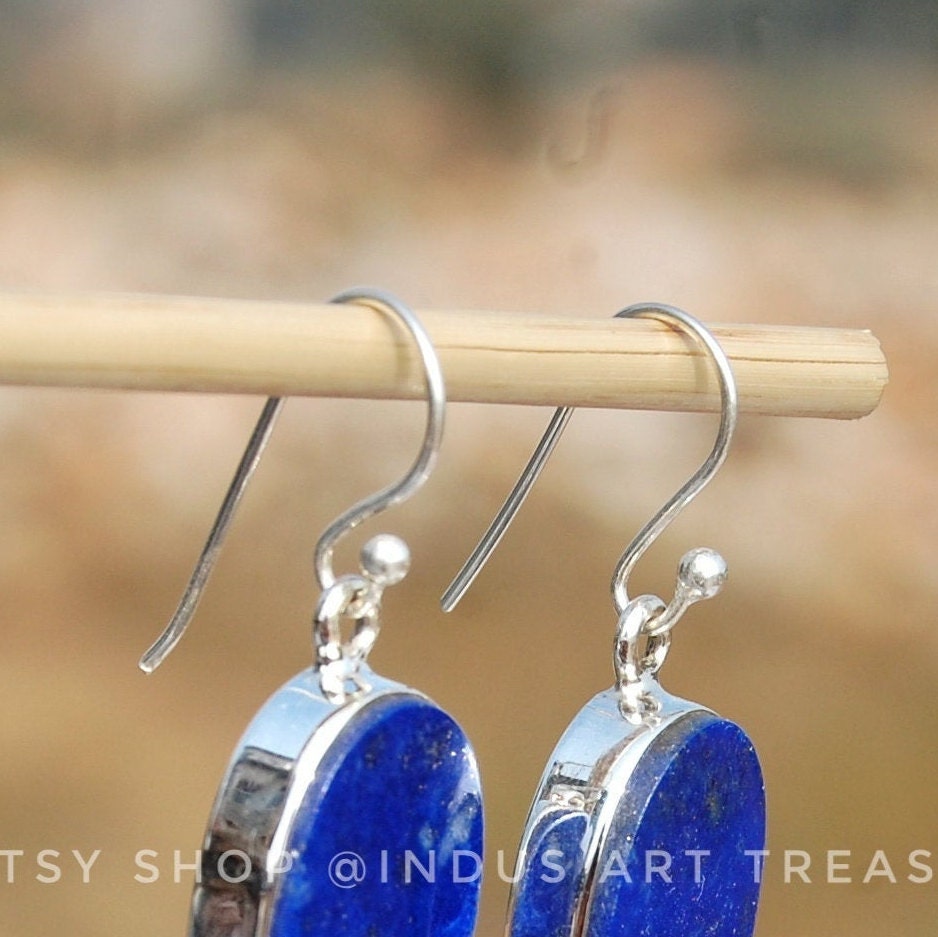 Lapis Lazuli Silver Dangle Earrings
