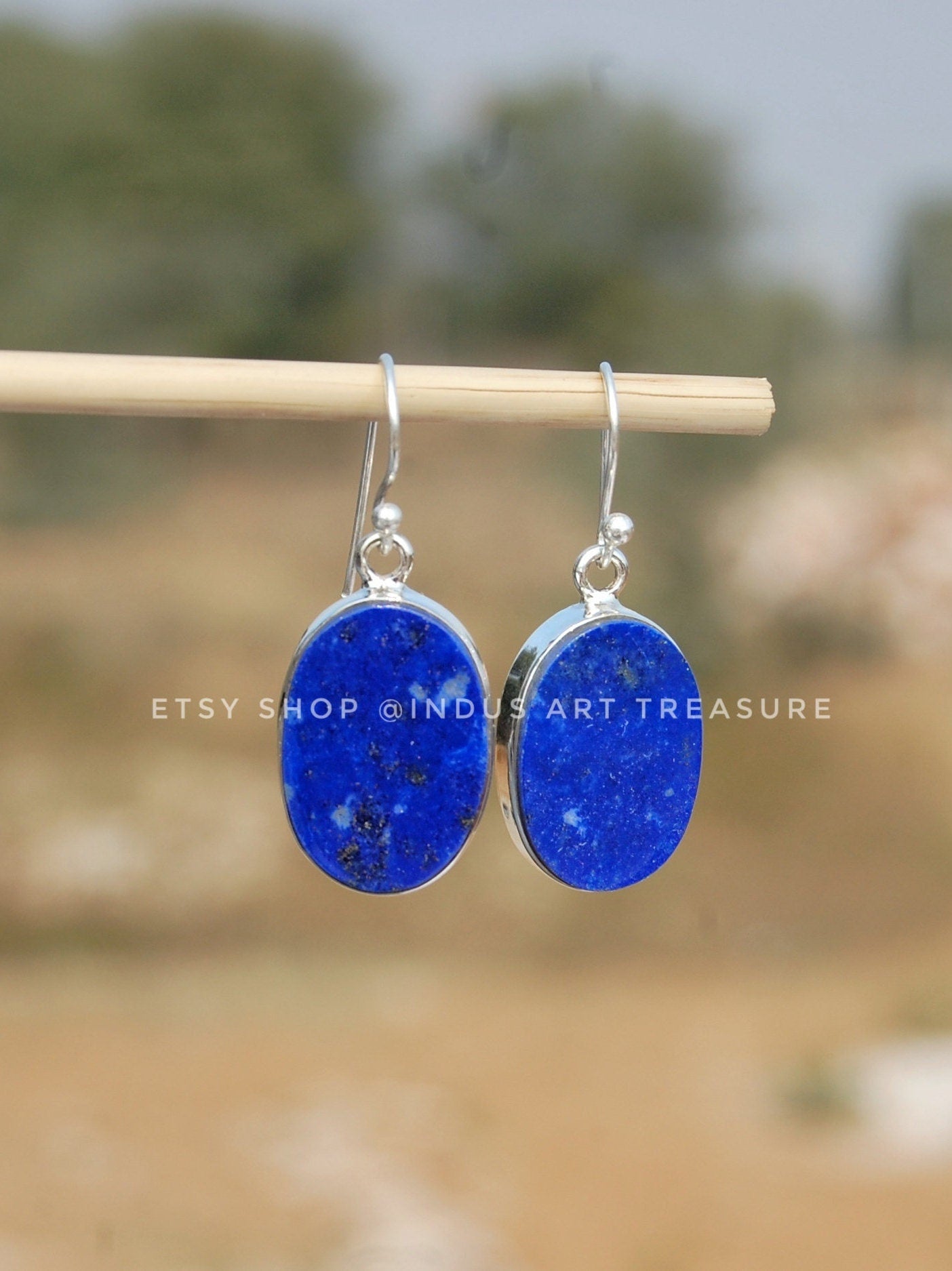 Lapis Lazuli Silver Dangle Earrings