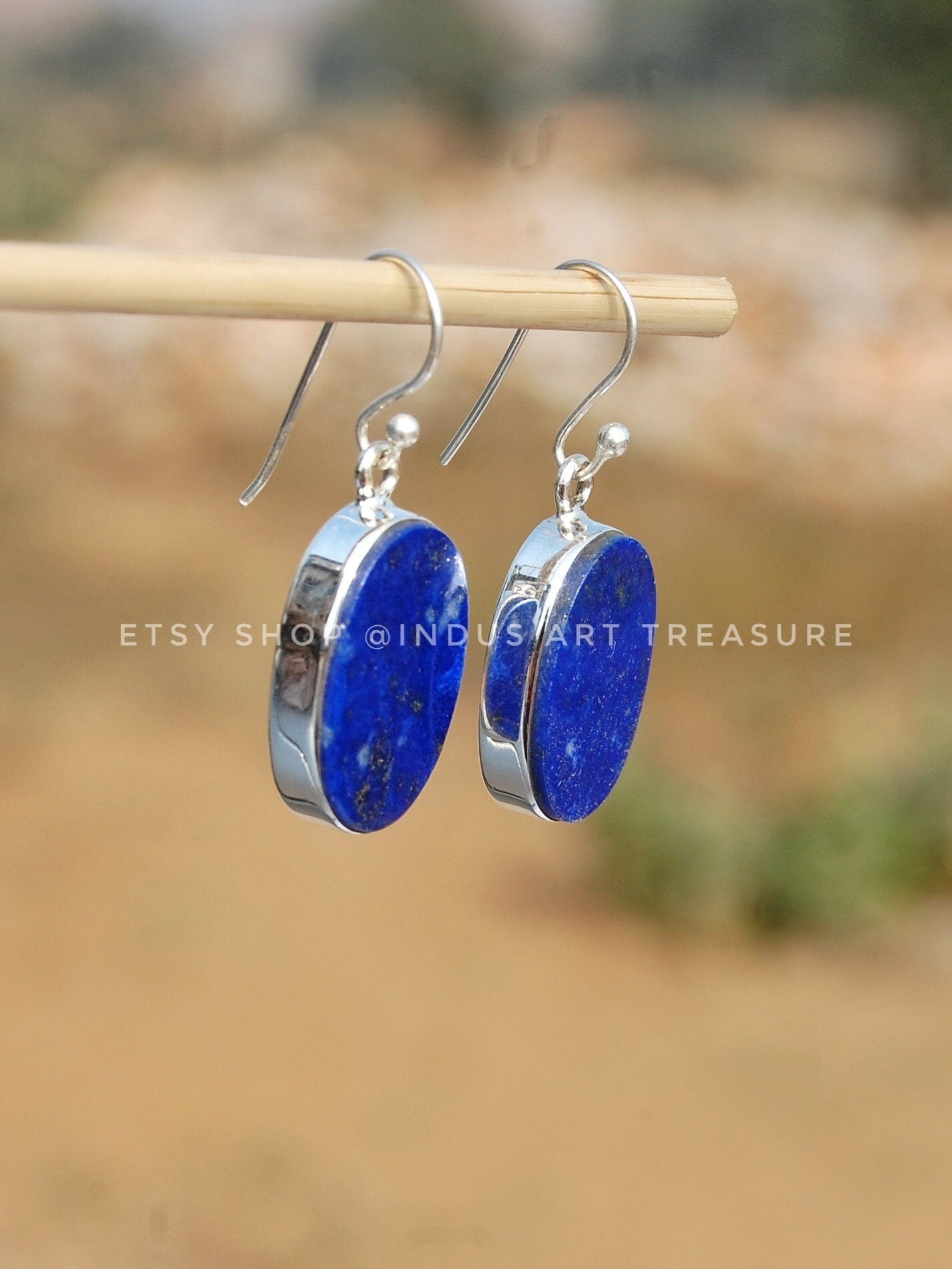 Lapis Lazuli Silver Dangle Earrings