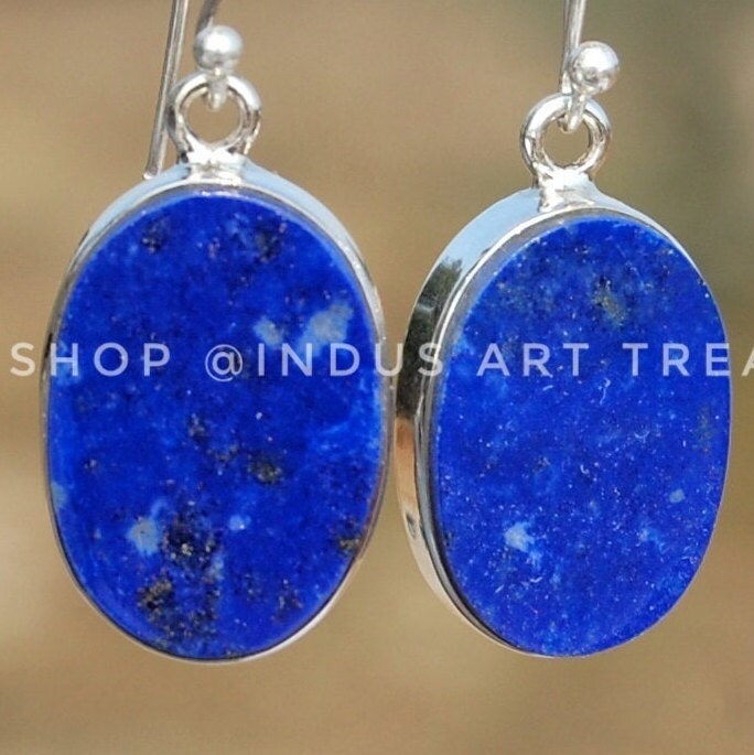Lapis Lazuli Silver Dangle Earrings