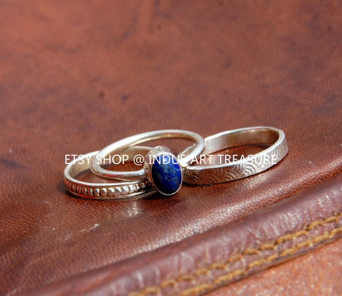 Lapis Luzuli Stacking Ring Set