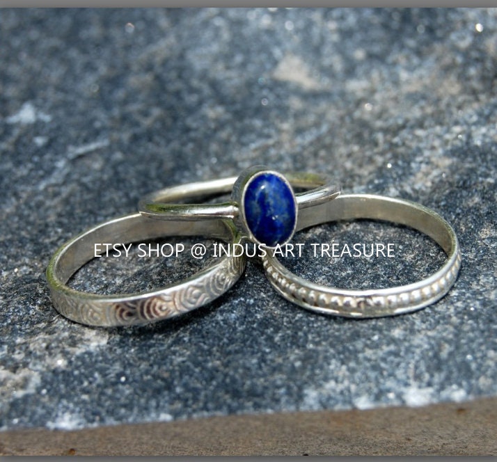 Lapis Luzuli Stacking Ring Set