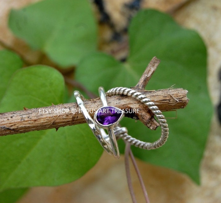 Amethyst Stacking Ring Set