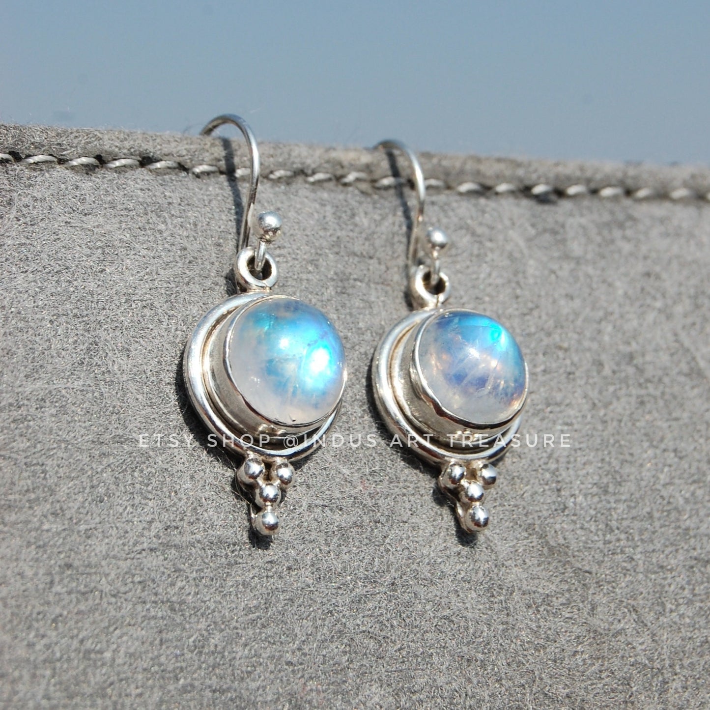 Rainbow Moonstone Earrings
