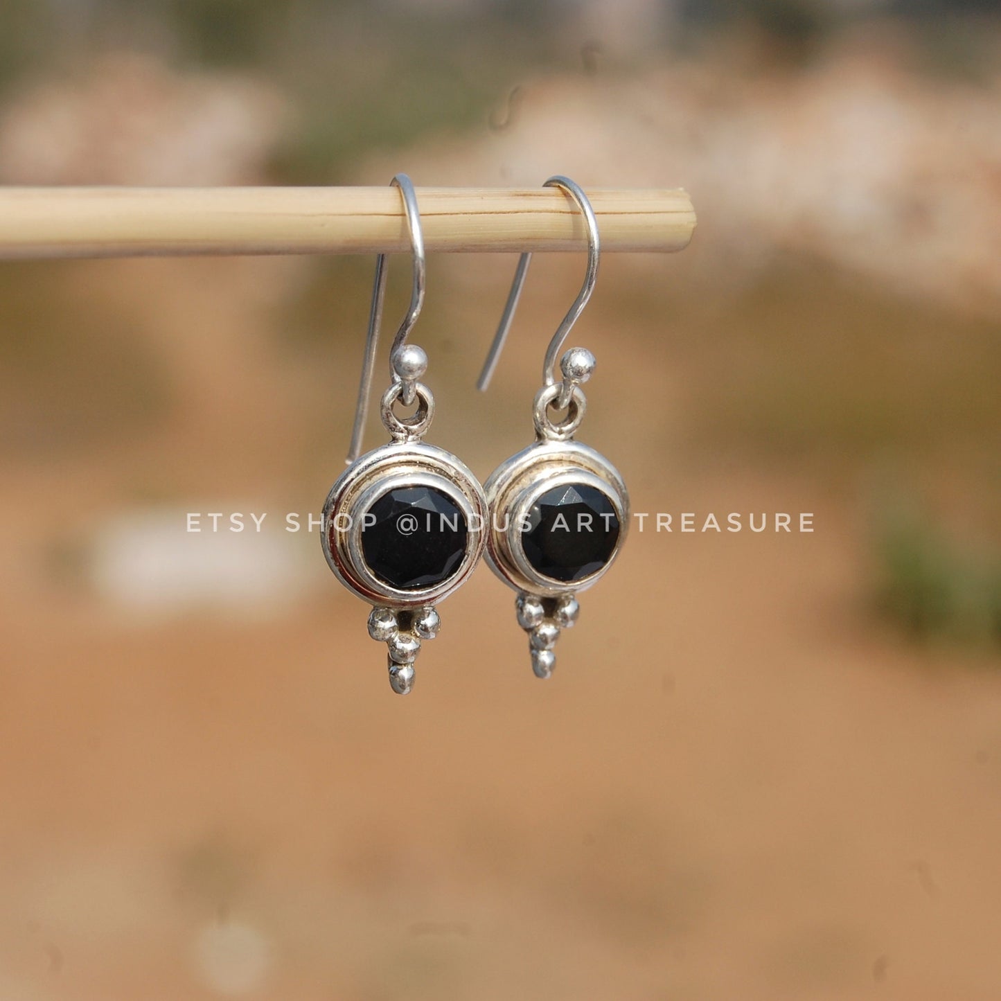 Black Onyx Boho Drop Earrings