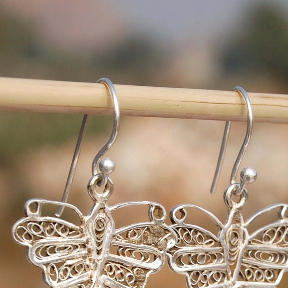 Pretty Butterfly Amethyst Earrings
