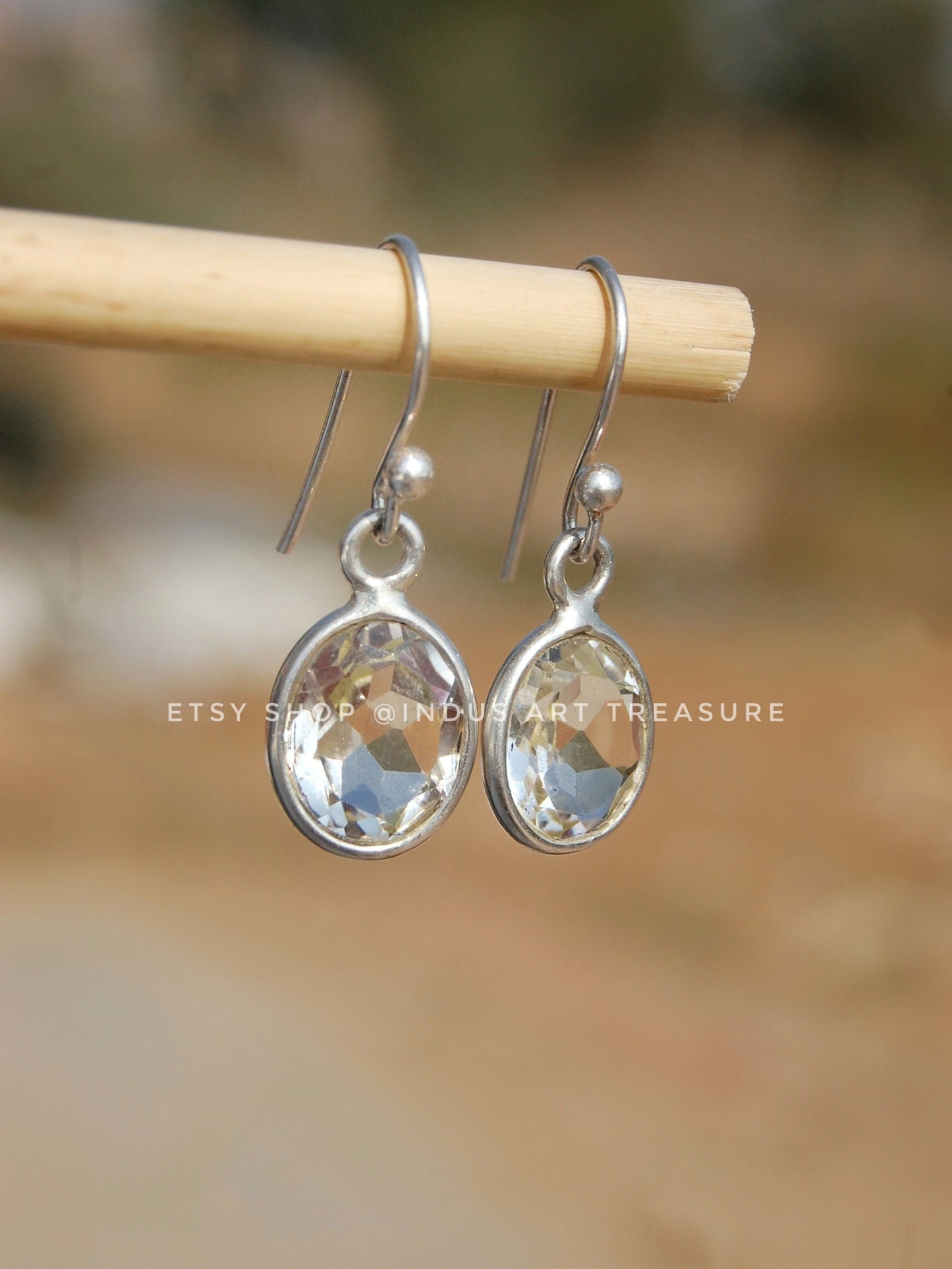 White Topaz Drop Earrings