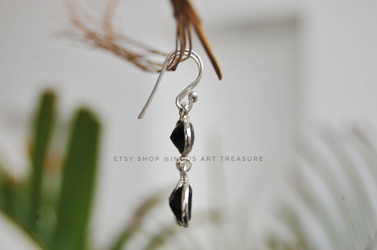 Elegant Black Onyx Dangle Earrings