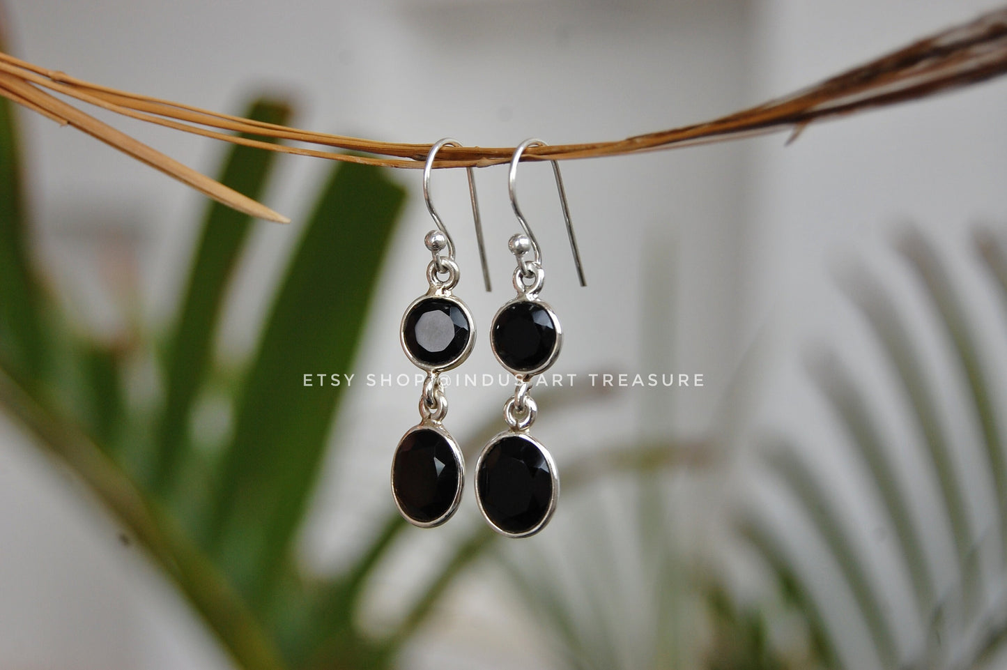 Elegant Black Onyx Dangle Earrings