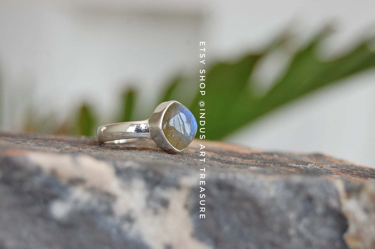 Blue Fire Labradorite Ring