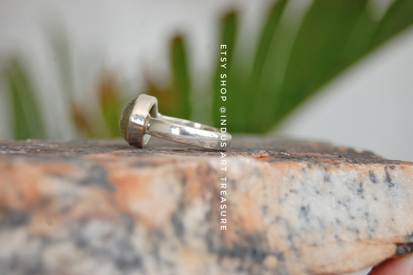 Blue Fire Labradorite Ring