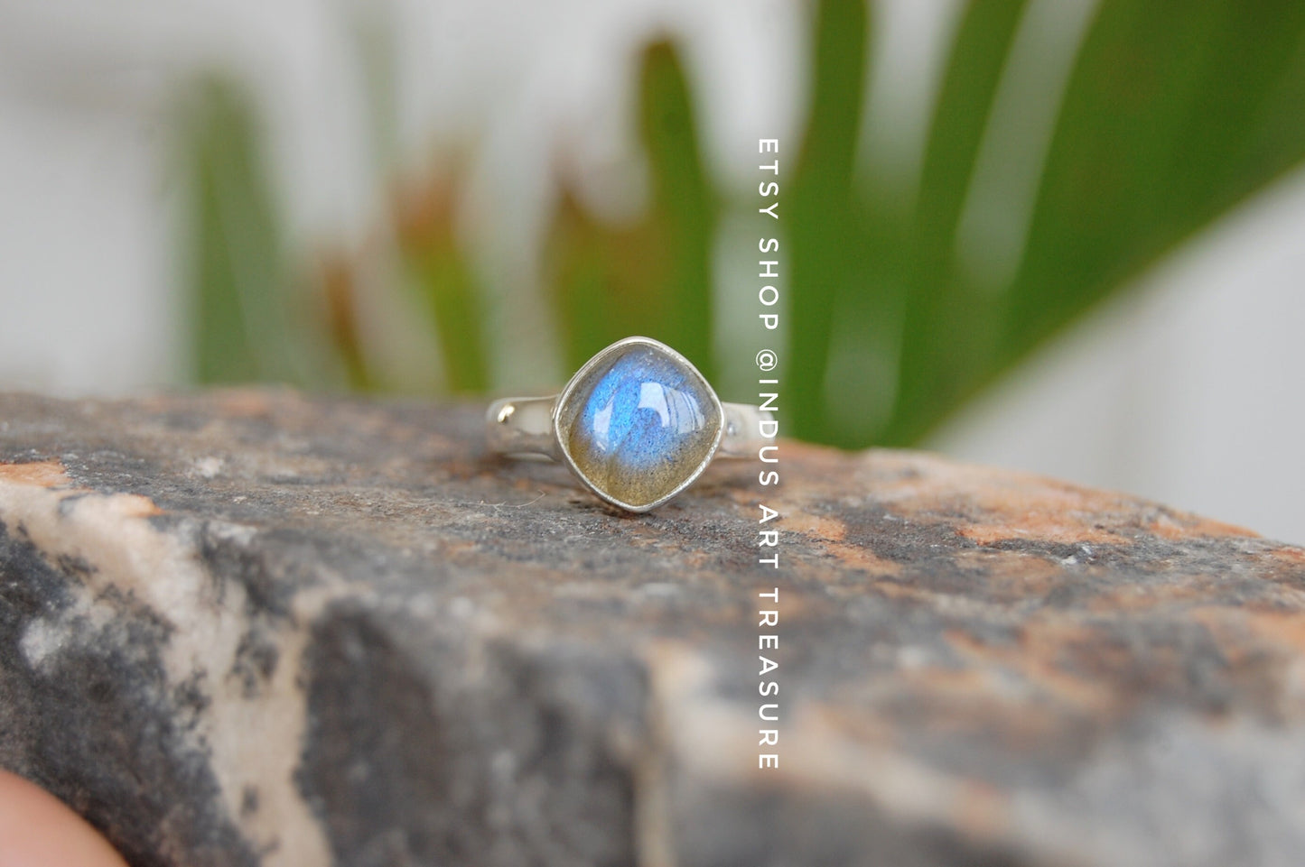 Blue Fire Labradorite Ring