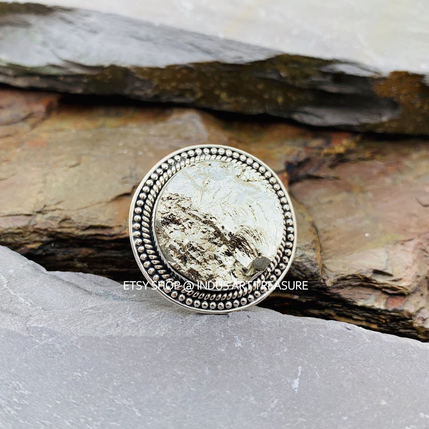 Pyrite Rough Statement Ring