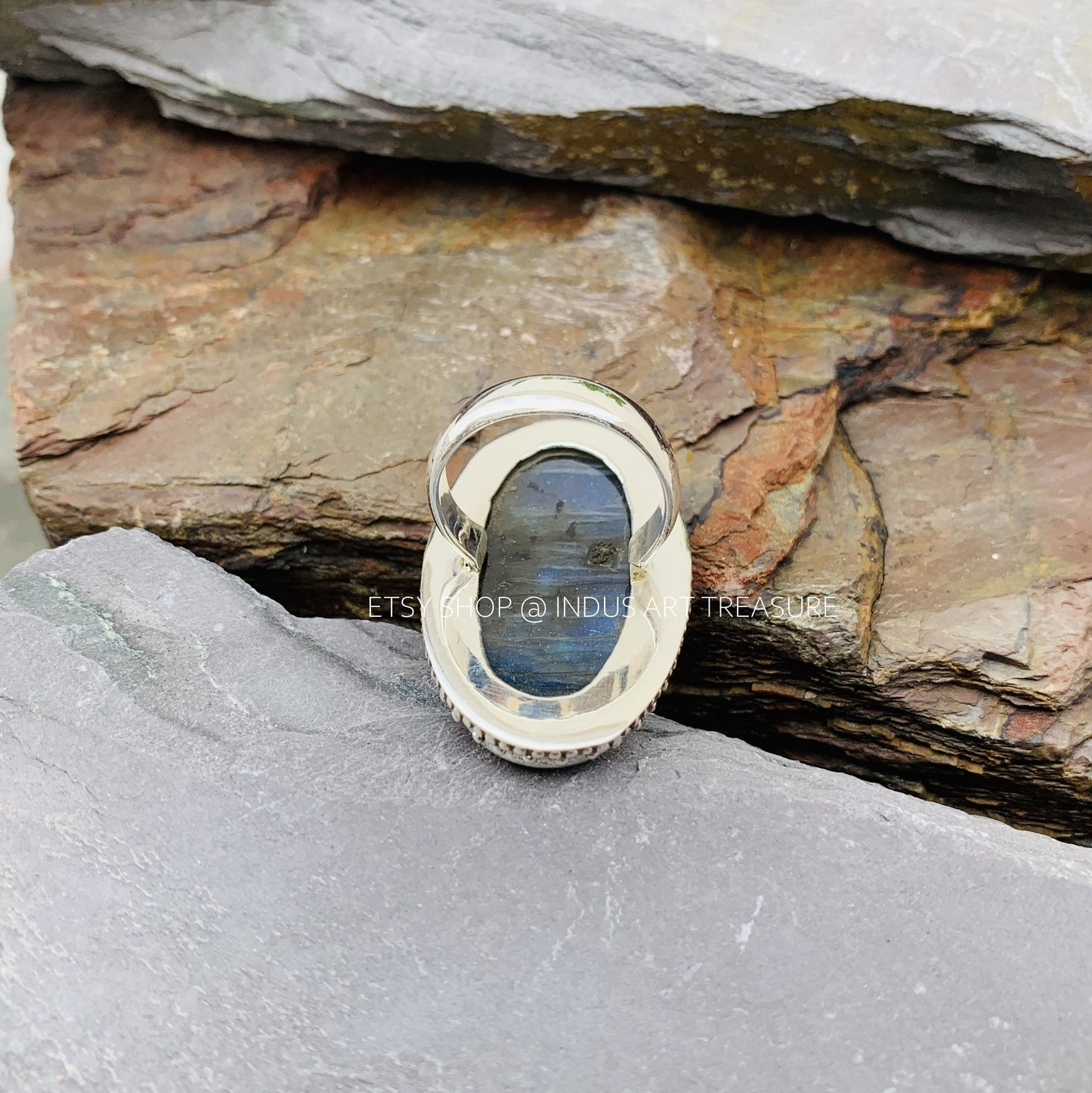 Blue Labradorite Statement Ring