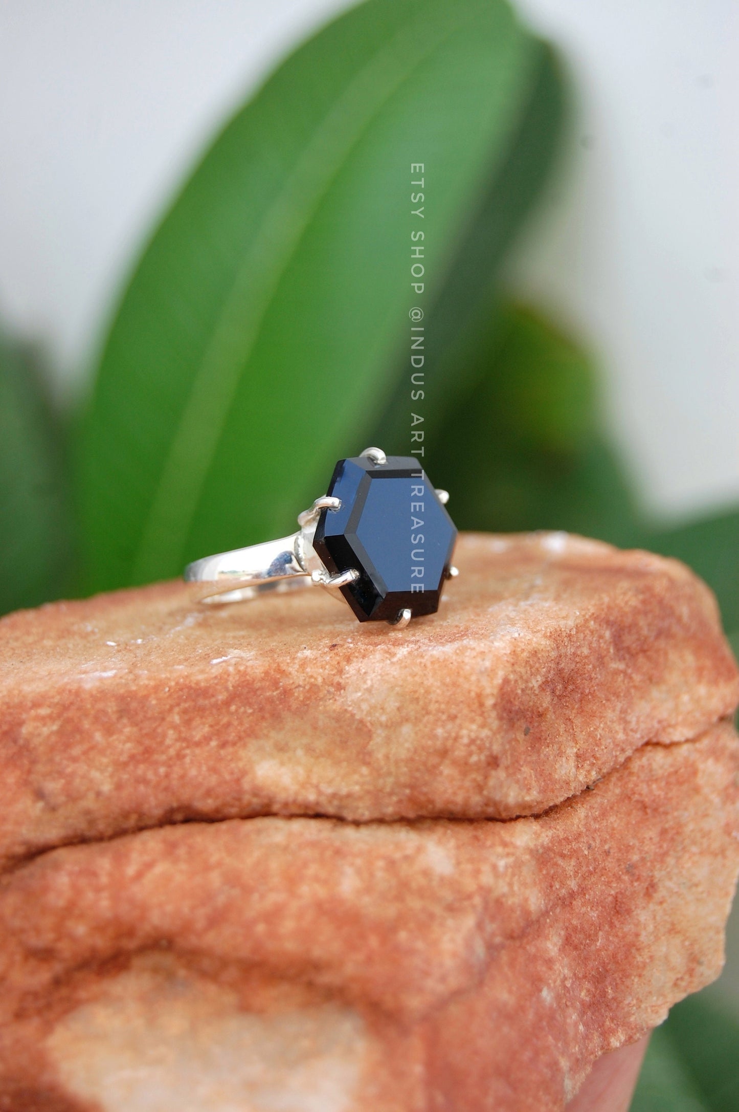 Black Onyx Prong Setting Ring