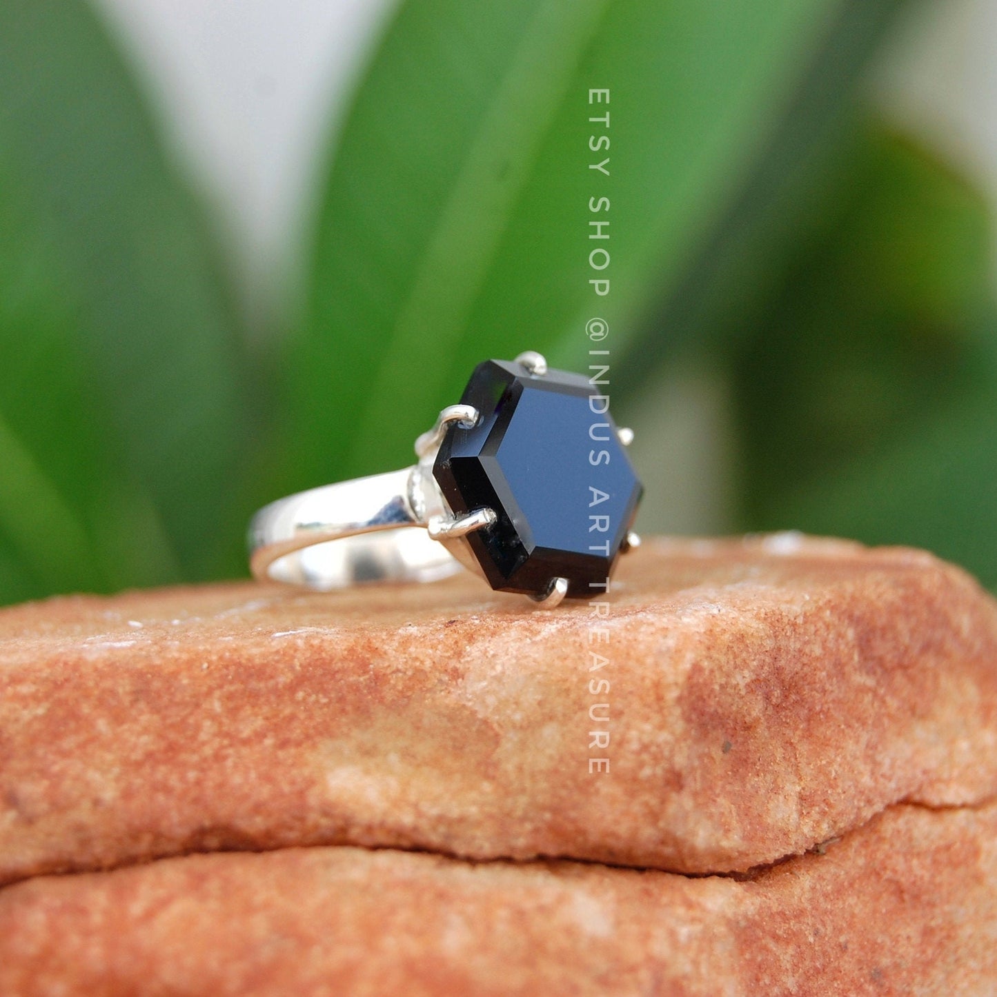 Black Onyx Prong Setting Ring