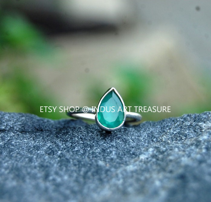 Green Onyx Silver Ring