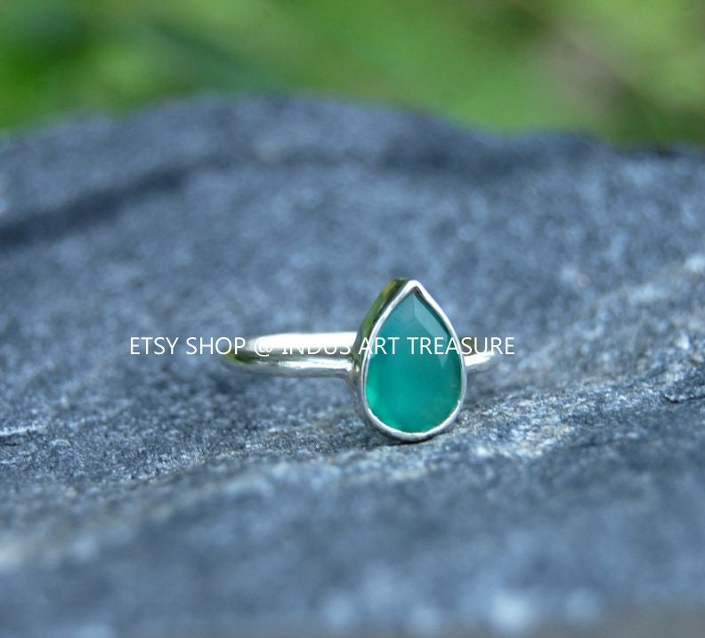 Green Onyx Silver Ring