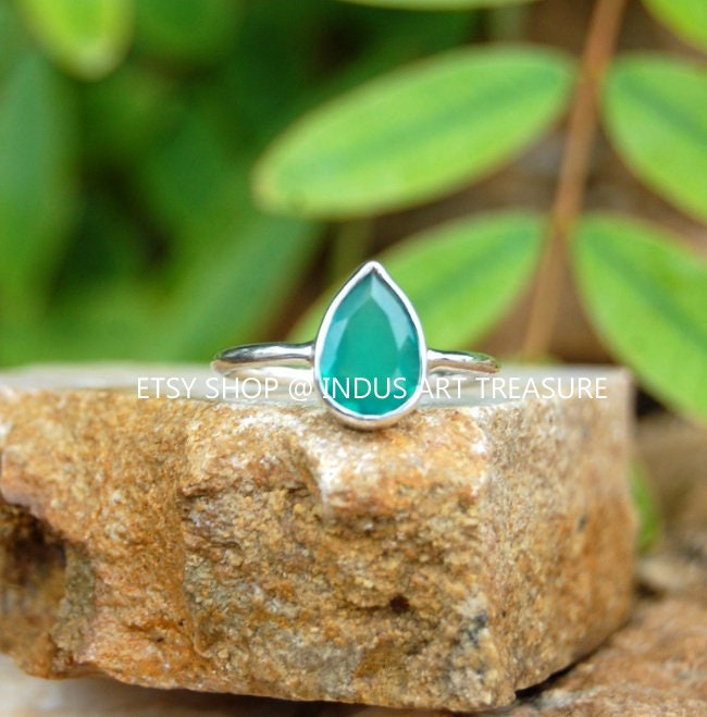 Green Onyx Silver Ring