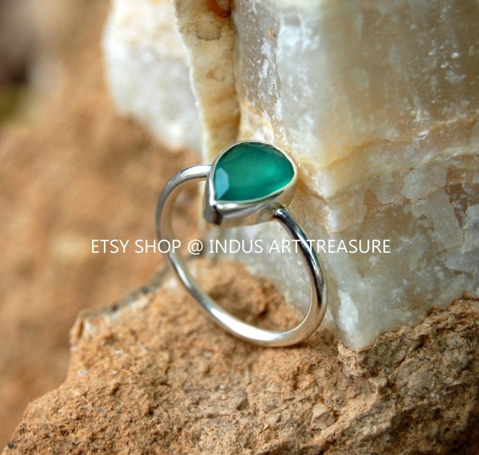 Green Onyx Silver Ring