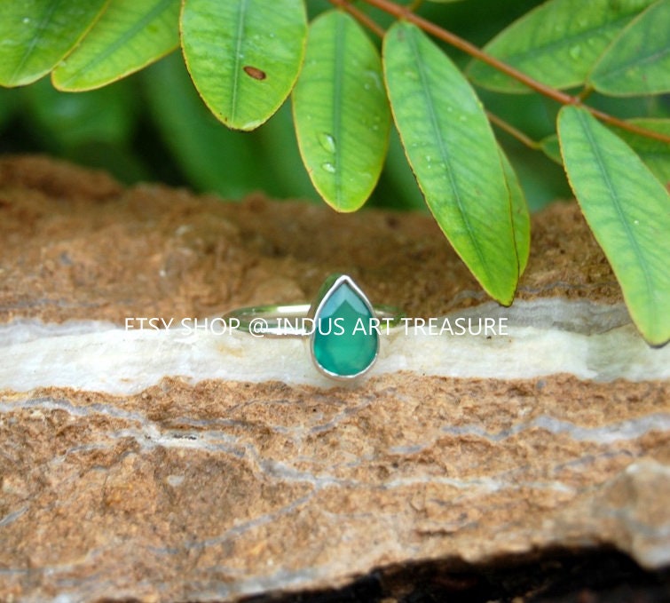 Green Onyx Silver Ring