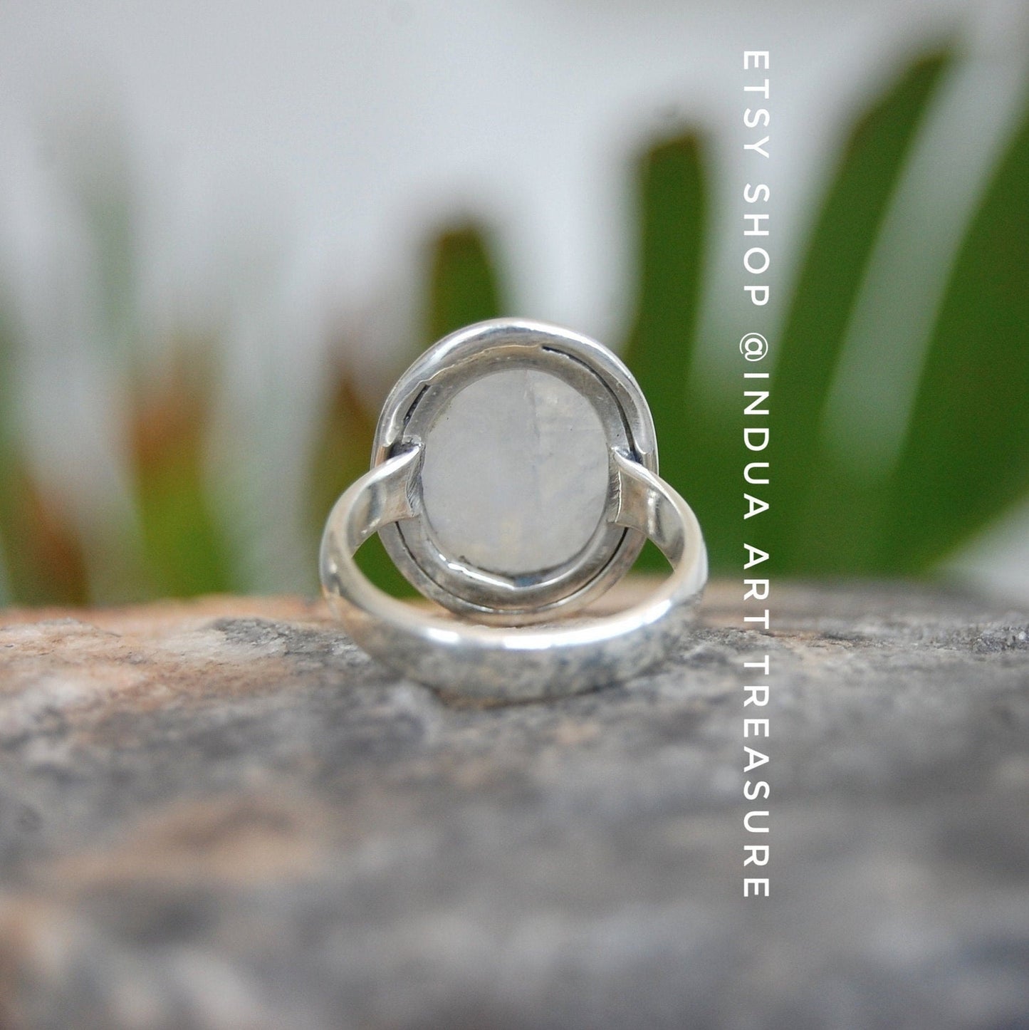 Rainbow Moonstone Statement Ring