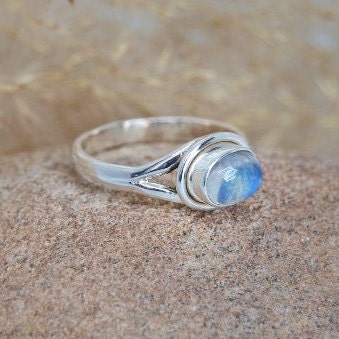 Rainbow Moonstone Ring