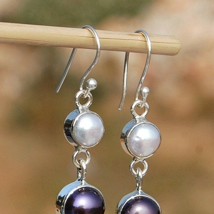 Fresh Water Pearl Long Drop Earrings