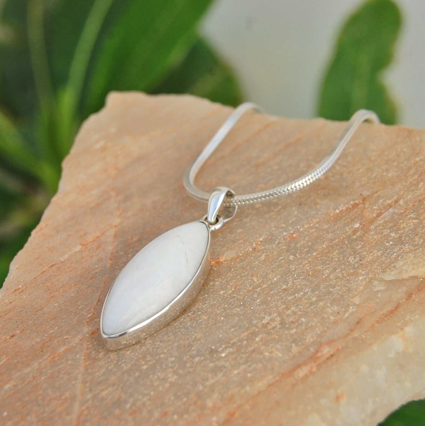 White Quartz Marquise Pendant