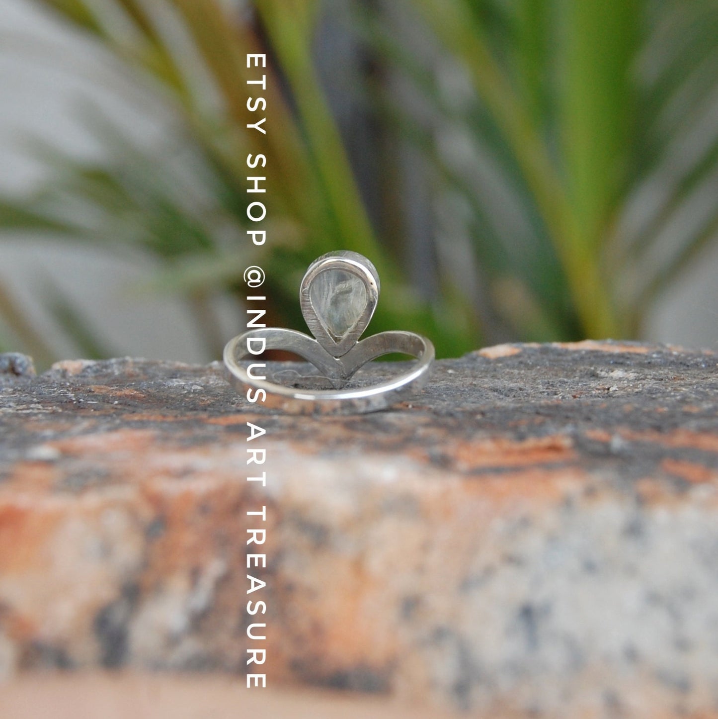 Rainbow Moonstone Princess Crown Ring