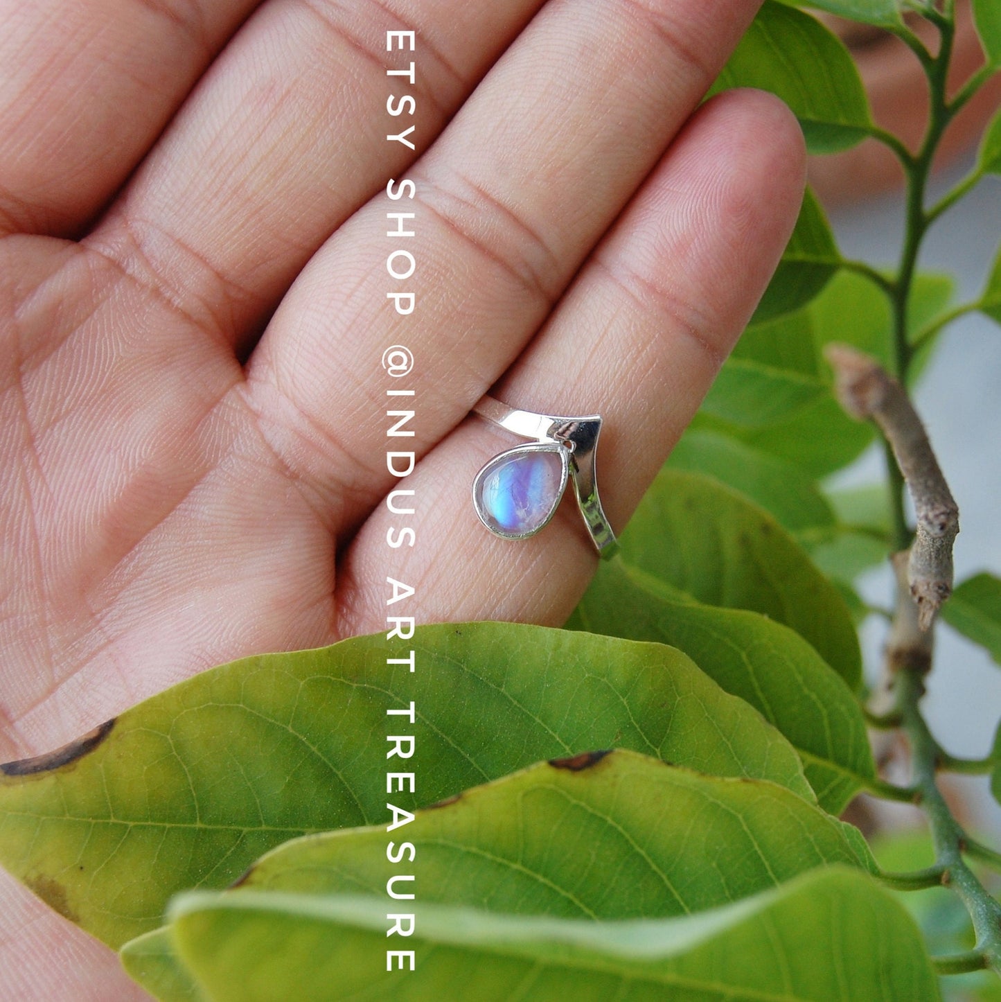 Rainbow Moonstone Princess Crown Ring