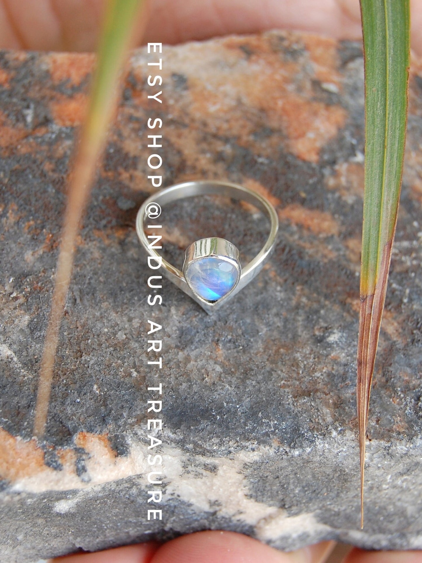 Rainbow Moonstone Princess Crown Ring