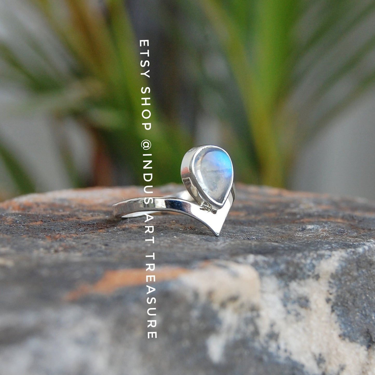 Rainbow Moonstone Princess Crown Ring